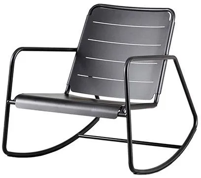 Cane-Line Copenhagen Schaukelstuhl - Lavagrau / Aluminium