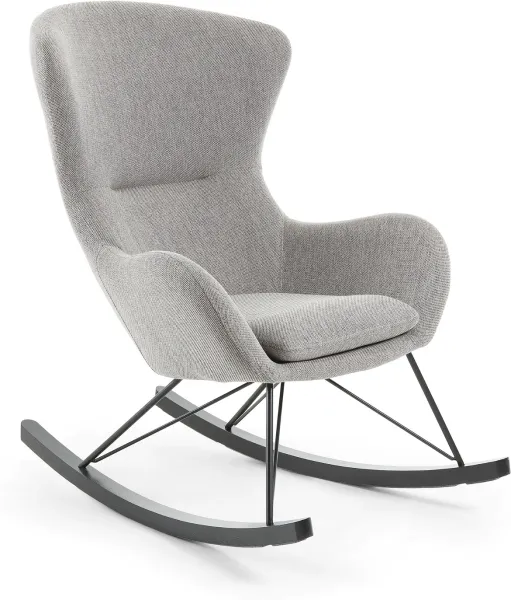 Vania, Schaukelstuhl, grau/schwarz, Stoff