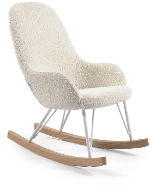 Joey, Schaukelstuhl, weiß, Stoff