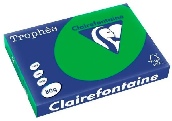 Q-connect Trophee Kopierpapier A3 80g kräftig grün 500 Blatt