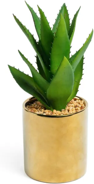 Agave, Künstliche Pflanze, gold/grün, H11x20x20 cm