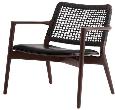 Vipp 488 Cabin Sessel Schwarzes Leder/Dunkle Eiche