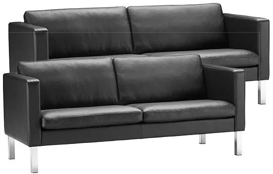 Stouby Bace Sofa-Set 2+3 Personen aus schwarzem Leder