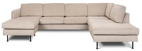 Læso Sofa mit Chaiselongue und Open-End - 288 x 210 cm - beiger Samt - Links