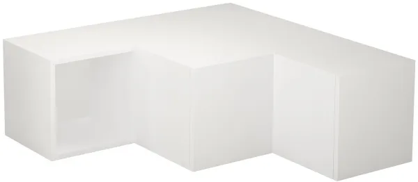 NORDVÄRK Compact TV-Tisch, mit 1 Fach und 2 Schubladen - weißes Melamin (90x92)