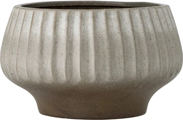 Assie, Blumentopf, grau, Steingut