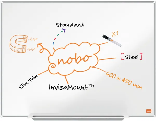 Nobo Impression Pro Stahl-Whiteboard 60x45cm Weiß